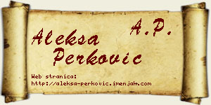 Aleksa Perković vizit kartica